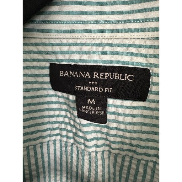 Banana Republic Shirt Mens Medium Striped Button Down Standard Fit Casual Work - Picture 2 of 8